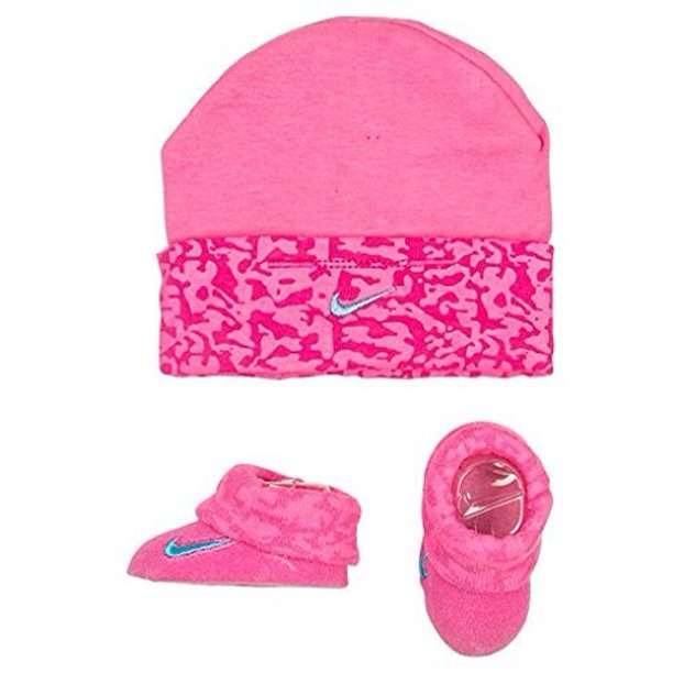 Nike Nike Baby Girl's Swoosh Camo Print Hat & Booties Set 06M