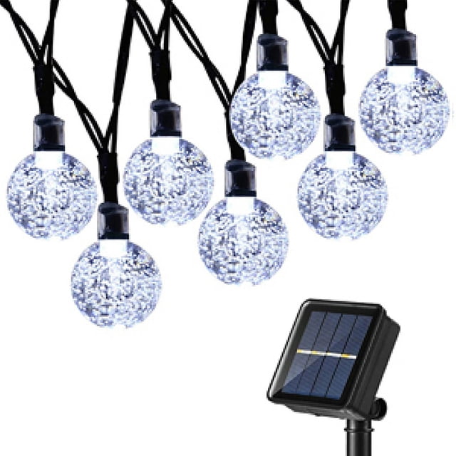 Cadena de luces solares para exteriores, luces LED superbrillantes con encendido y apagado automático, rendimiento a prueba de agua, decoraciones de exterior con energía solar en forma de bola de