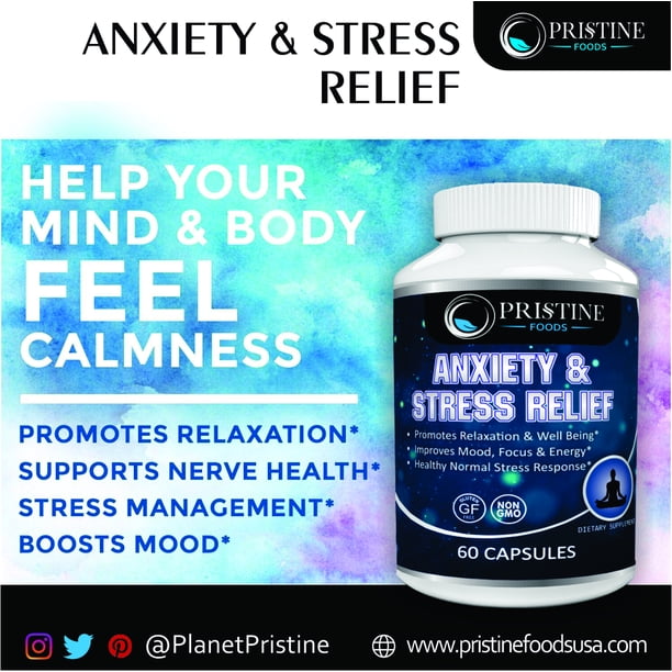 Pristine Food's Anti Anxiety Stress Relief Supplement Natural Plant