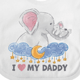 thumbnail image 4 of Inktastic I Love My Daddy Cute Elephants with Moon and Stars Boys or Girls Baby Bib, 4 of 4