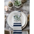 thumbnail image 2 of Dark Blue Gray Cloth Napkins Set of 6 Reusable Dinner Napkins, Horizontal Stripe Minimalist Geometric Cocktail Napkin Washable Table Napkins for Wedding/Holiday Party/Baby Shower 20"x20", 2 of 7