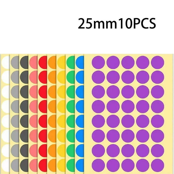 CCOCC 640 Pcs Dot Stickers Round Colored Dot Stickers Removable Adhesive Label Stickers for Family Office and Study 1"