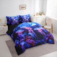 thumbnail image 2 of jejeloiu Neon Jellyfish Print 7 Pieces Full Size Bedding Sets,Ocean Theme Full Size Bed in a Bag For Boys,Blue Purple,Black Reversible, 2 of 7