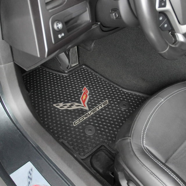 Lloyd Mats Heavy Duty Signature Rubber All Weather Floor Mats for Corvette C7 2014 - 2019 2pc Set