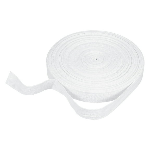 Cotton Twill Tape Ribbon 3/4 Inch 23 Yard Herringbone Webbing Tape Roll Bias Binding Tape for DIY Crafts Sewing Gift Wrapping, White