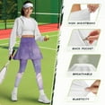 thumbnail image 6 of COEQINE Women Breathable Yoga Skirted Legging for Women with Pockets Cloud Purple Pattern Elastic Pleated Tennis Skirts with Leggings Fashion Golf Leggings, 3XL, 6 of 7