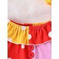 thumbnail image 5 of RUINIXCW Newborn Baby Girl Halloween Outfit Clown Costume Infant Baby Girl Fall Winter Romper Clothes Ruffled Collar Dot Long Sleeve Contrast Color Jumpsuit Hat, 5 of 9