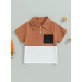 thumbnail image 2 of Wassery Toddler Kids Boys Clothes 3 4 5 6 7 Year Little Boys Short Sleeve Collared T-Shirt Contrast Color Summer Casual Tops, 2 of 8