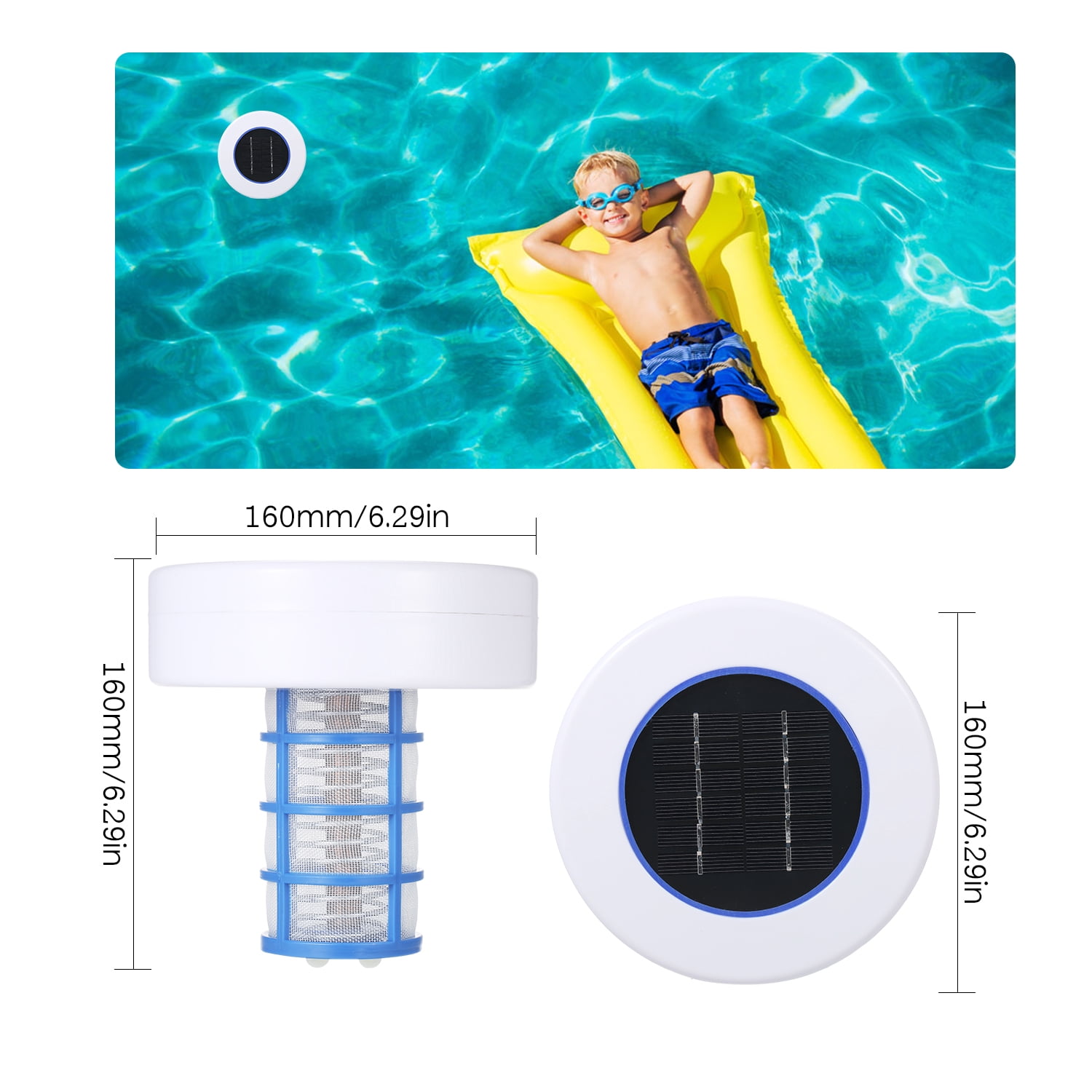 Andoer Solar Power Swimming Pool Solar Pool-Ionizer Swimming Pool Algae Inhibition Chlorine-Free Processor