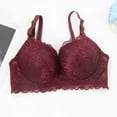 thumbnail image 5 of Hvot&aat Women's Solid Color Floral Lace Underwear Full Coverage Embroidery Push Up Bras Sexy Everyday Bra, 5 of 7