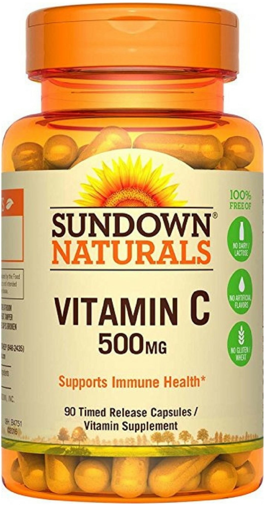 Sundown Vitamin C 500 mg Capsules Time Release 90 Capsules (Pack of 2)