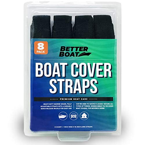 12 Quick Release Straps 1" x 8' 78941 SeaChoice Boat Cover Tie-Down Kit Dozen