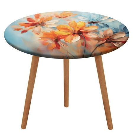 

Flower (69) Pattern Round Tablecloth Waterproof Elastic Table Clothes for Dining Table Cute Desk Decor Protector Cover