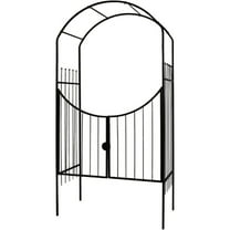 Gardman R356HG 49 x 96 x 24 in. Metal Garden Savannah Arch & Gate - Black