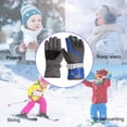 thumbnail image 5 of HNMKIU Windproof Winter Warm Kids Ski Gloves for Boys and Girls Outdoor Snowboarding Skating Mittens Dark Gray,8-12 Years, 5 of 5