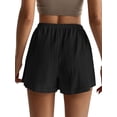 thumbnail image 5 of SWQZVT Women's Linen Shorts High Waisted Drawstring Elastic Waist Lounge Shorts with Pockets Summer Casual Beach Vacation Shorts, 5 of 6