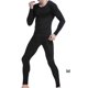 thumbnail image 4 of Jumpingount Conjunto de ropa interior para hombre, ropa de dormir de seda helada para otoño e invierno, ropa de abrigo de Color sólido, camiseta interior conjuntos de ropa Negro/M Jumpingount AP013755-10, 4 of 6