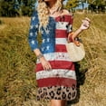 thumbnail image 3 of American Flag Leopard Print-2 Womens Summer Dress Tie Back A Line Flare Dress, 3 of 9