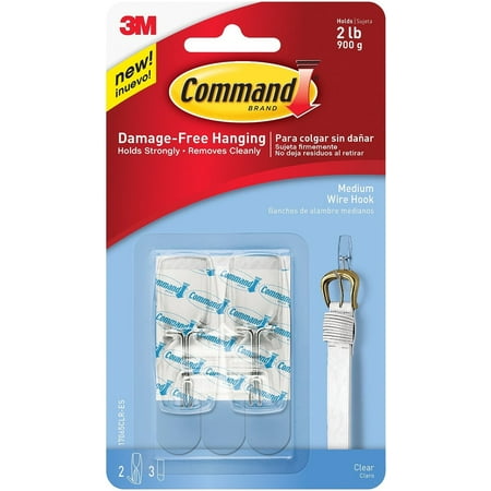 

4PC Command Command 17065CLR-ES Medium Wire Toggle Hook Clear 2/Pack