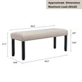 thumbnail image 3 of Duhome Upholstered Bench with Nailhead Trim, Entryway Bench Dining Bench Footstool Bedroom Bench with Wood Legs, Linen Beige, 3 of 7