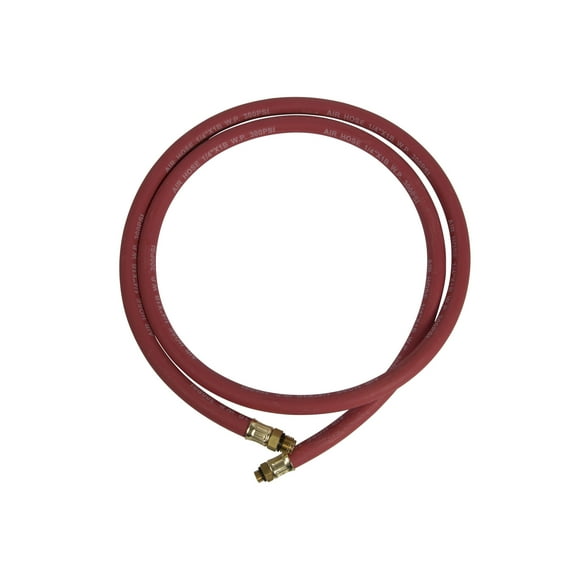 STEELMAN 5 ft Rubber Air Hose with 1/4 in NPS and 3/8 in Brass Fittings, 60036