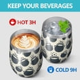 thumbnail image 4 of Halloween Pattern 12oz Stainless Steel Insulated Wine Tumbler with Lid and Straw – Double Wall Vacuum Mug for Hot & Cold Drinks, 304 Steel Interior, Sweat-Free Design. Trick or Treat !, 4 of 5