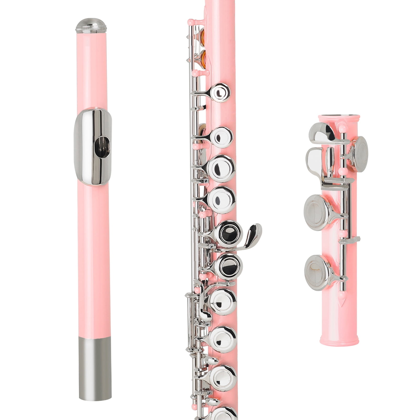 Dcenta 16 Keys C Flute for Beginners, Closed Hole, Pink with