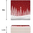 thumbnail image 3 of RYLABLUE Merry Christmas Set of 6 Coaster for Drinks, Absorbent Ceramic Stone Coasters Cup Mat with Cork Base for Home Kitchen Room Coffee Table Bar Decor, 3 of 4