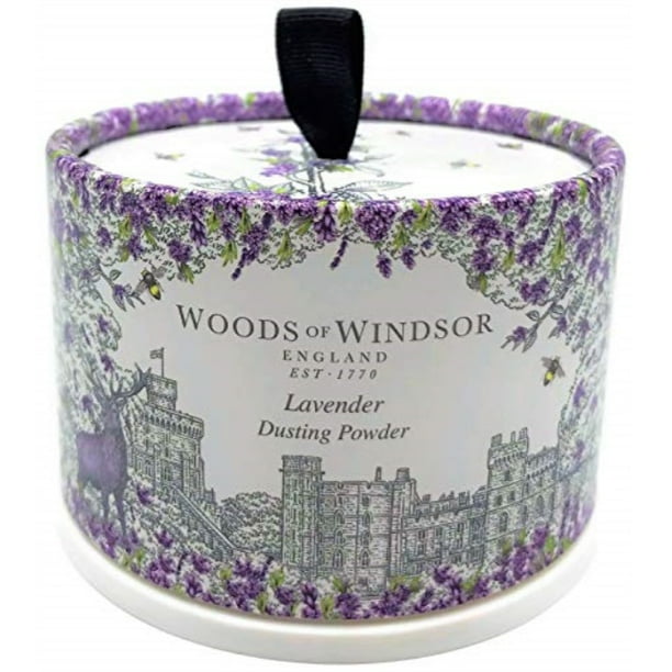 woods of windsor lavender body dusting powder with puff for women, 3.5