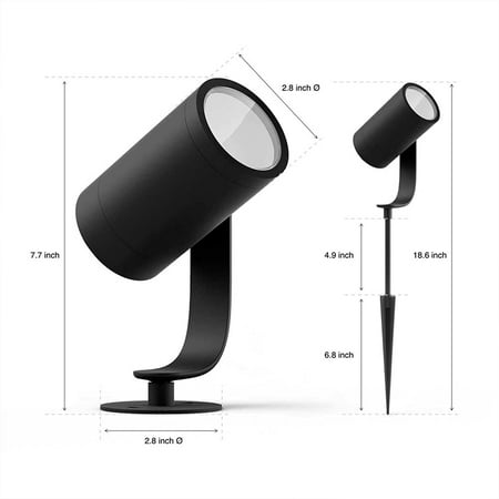 Philips - Hue Lily Outdoor Spotlight Basekit (3-pack) - White and Color Ambiance