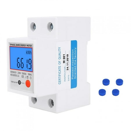 

Octpeak Electric Energy Meter Digital Display Energy Meter Backlight 1 Phase Multifunction For Voltage Current 230V 50Hz