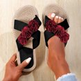 thumbnail image 2 of Sandales à Plateforme CAICJ98 Sandales d'Été pour Femmes Sandales Décontractées Bohème Gladiateur Chaussures à Talon Compensé Confortables avec Bride à la Cheville pour l'Extérieur, Rouge, 2 of 5