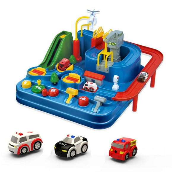 Tren Manual interactivo perfecl Juego de vehículos Dinosaurio Rampa Juego educativo Modelos Juguetes Pista de carreras Coches de juguete Coche Aventura Mini azul