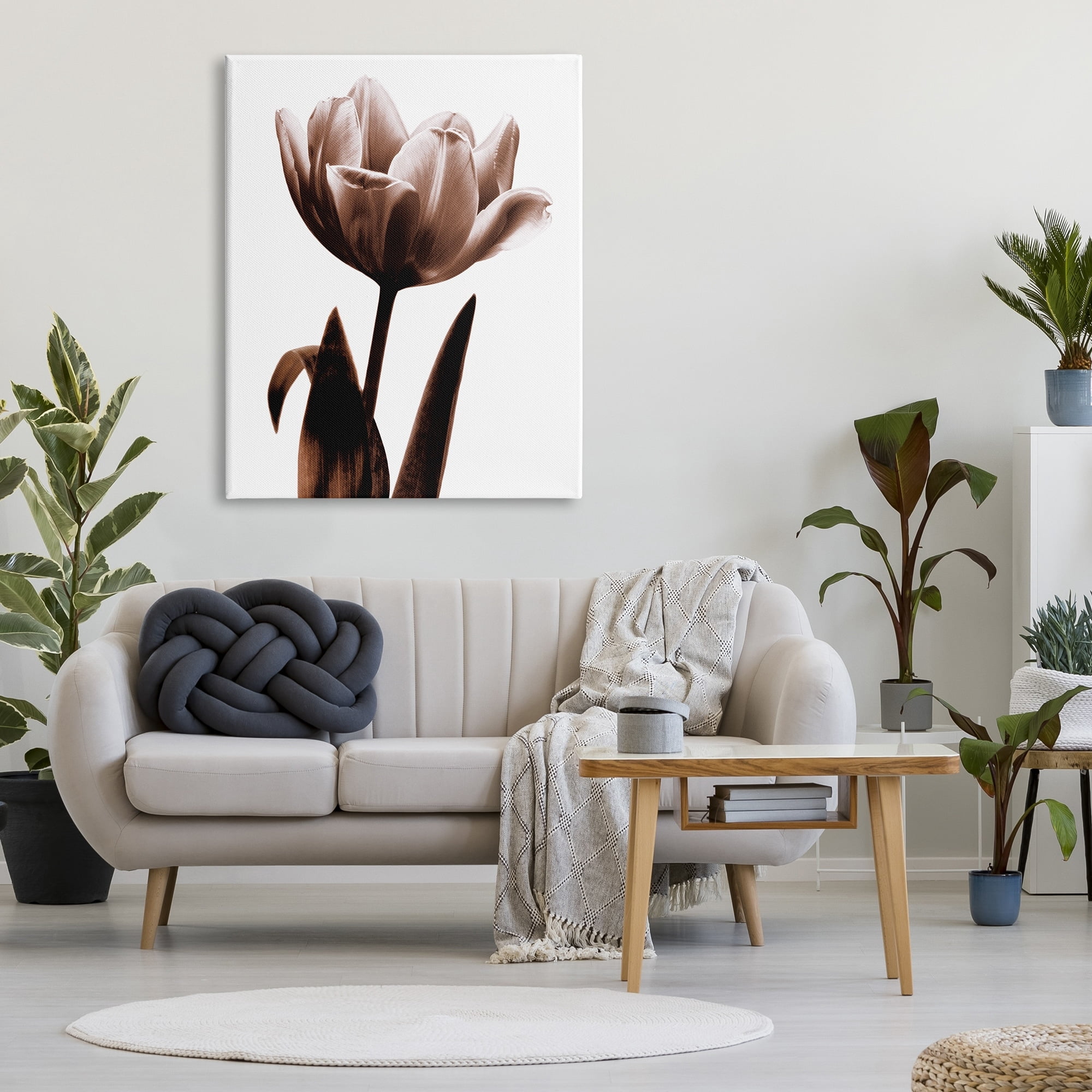Stupell Blooming Tulip Silhouette Botanical & Floral Photography Gallery Wrapped Canvas Print Wall Art