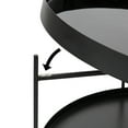 thumbnail image 6 of Kate and Laurel Nira Modern Round Two-Tier Coffee Table, 26 Inch Diameter, Black, Glam Coffee Table, 6 of 7