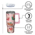 thumbnail image 3 of 30 Oz Holiday Reindeer Plaid Tumbler With Handle, Xmas Coffee Travel Mug Cup, Christmas Gift, 3 of 5
