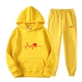 thumbnail image 2 of Feancey Deal of The Day Today Jogging Suits for Women Valentines Day Cute Hoodies and Jogger Pants Lounge Sets Heart Print Casual 2 Piece Set 2025 Spring Trendy Tracksuit Outfits Yellow M, 2 of 3