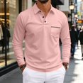 thumbnail image 4 of Oazcsf Polo T Shirts for Men Long Sleeve Button Polo Shirt Collared Casual Fashion T-Shirts Slim Fit Summer Classic Golf Shirts with Pocket, 4 of 5