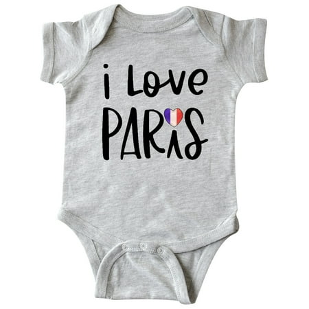 

Inktastic I Love Paris French Flag Heart Gift Baby Boy or Baby Girl Bodysuit
