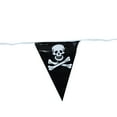 thumbnail image 2 of 25' Pirate Skull Crossbones Flag Banner String Black Jolly Roger Pennant Kids Birthday Party Decor, 2 of 3