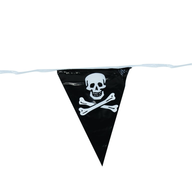 Hang Black Pirate Skull Crossbones Pennant Flag Jolly Roger Banner Party Decor Hang Black Pirate Skull Crossbones Pennant Flag Jolly Roger Banner Party Decor