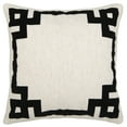 thumbnail image 2 of SAFAVIEH Renti 20" x 20" Geometric Bordered Plush Pillow, Natural/Black, 2 of 3