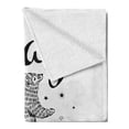 thumbnail image 2 of Bear Soft Flannel Fleece Throw Blanket, Dancing Animal Hand Drawn Style Little Stars Stay Wild Inspirational Words, Cozy Plush for Indoor and Outdoor Use, 60" x 80", Charcoal Grey White, by Ambesonne, 2 of 5