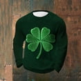 thumbnail image 2 of LEKWK St Patricks Day Sweatshirt Women Elbow Shamrock Print Long Sleeve Tops Round Neck Casual Tops Irish Collar Detail Lounge Wear, 2 of 3