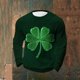 thumbnail image 1 of Ceisia Men's St. Patrick's Day Glitter Six-Petal Shamrock Waffle Knit Top | Long Sleeve Crew Neck Casual Tee Gifts, 1 of 3