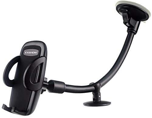 Woleyi Car windshield Gooseneck Phone Holder, Dashboard Phone Holder, for iPhone, Samsung, LG