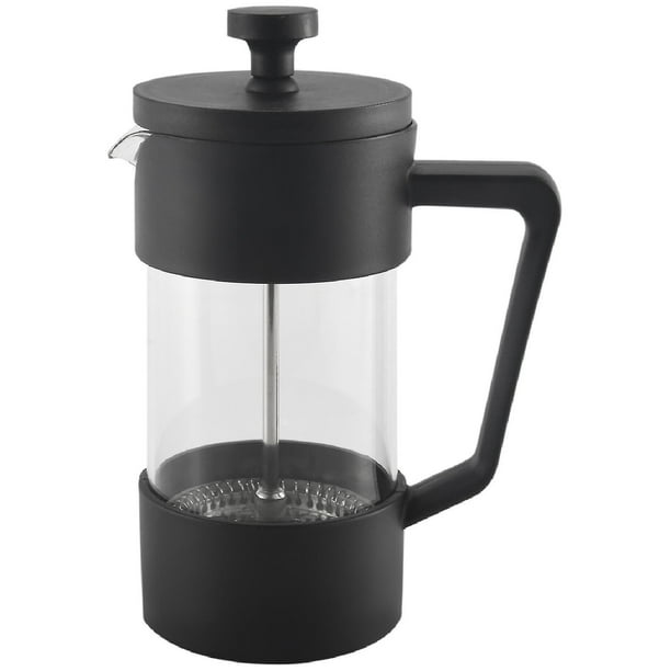 Cafetera y tetera de prensa francesa, prensa de café de vidrio de borosilicato espesado sin óxido y lavavajillas