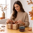 thumbnail image 6 of Halloween Wired Ribbon, 1Roll Plaid Print Ribbon for Wreath Bow Making | 1.49″ Wide, Wired Edge Holds Shape for Bow Wreath Decoration, Gift Wrapping Craft, 6 of 7