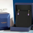 thumbnail image 5 of Gem Stone King 14K Yellow Gold Purple Amethyst Earrings for Women | 1.04 Cttw | Gemstone February Birthstone | Emerald Cut 6X4MM, 5 of 6