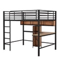 thumbnail image 4 of Harper & Bright Designs Metal Full Size Loft Bed with L shaped Desk, Full Loft Bed Frame with Storage Bookcase and Shelves for Bedroom Dorm Guestroom, Black, 4 of 12